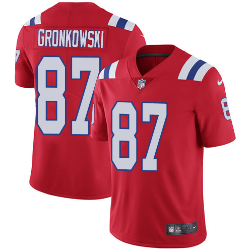 Nike Patriots #87 Rob Gronkowski Red Alternate Men's Stitched NFL Vapor Untouchable Limited Jersey - Click Image to Close